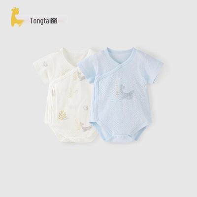 TONGTAI Детский летний боди из чистого хлопка с жаккардовым узором, с коротким рукавом