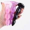 Beaded Wave Anal Plug Men Pulling Beads Suction Cup Sex Tool Stick TPE Smooth Anal Plug Gay Supplies