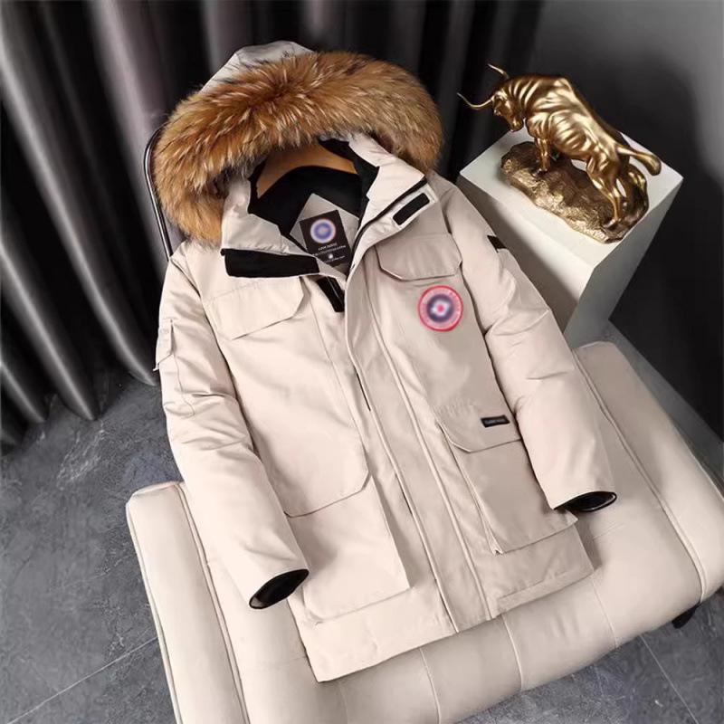 Мужская длинная экспедиционная куртка на гусином пуху - Модель 08, Ниже колена, Утепленная для холодной погоды