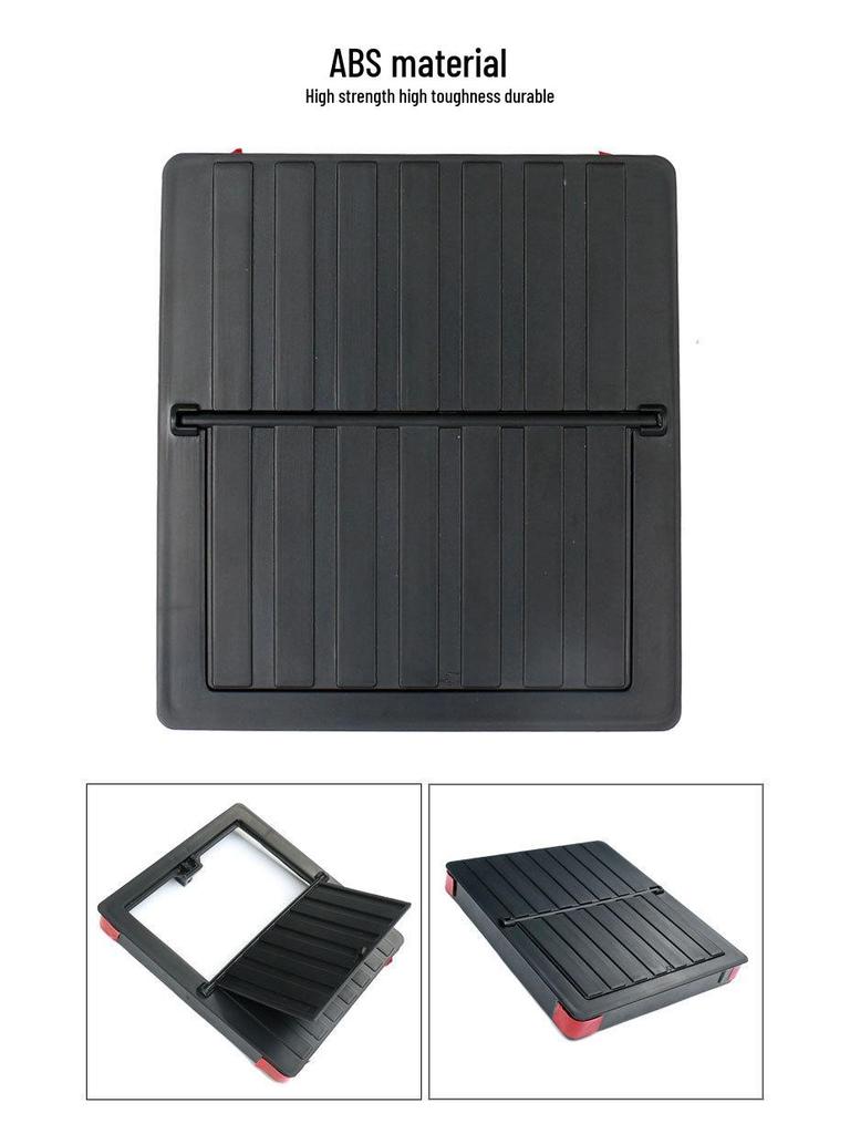 Tesla Model Y Hidden Press Flip-Lid Storage Box with Built-In Compartment for Center Console Armrest.