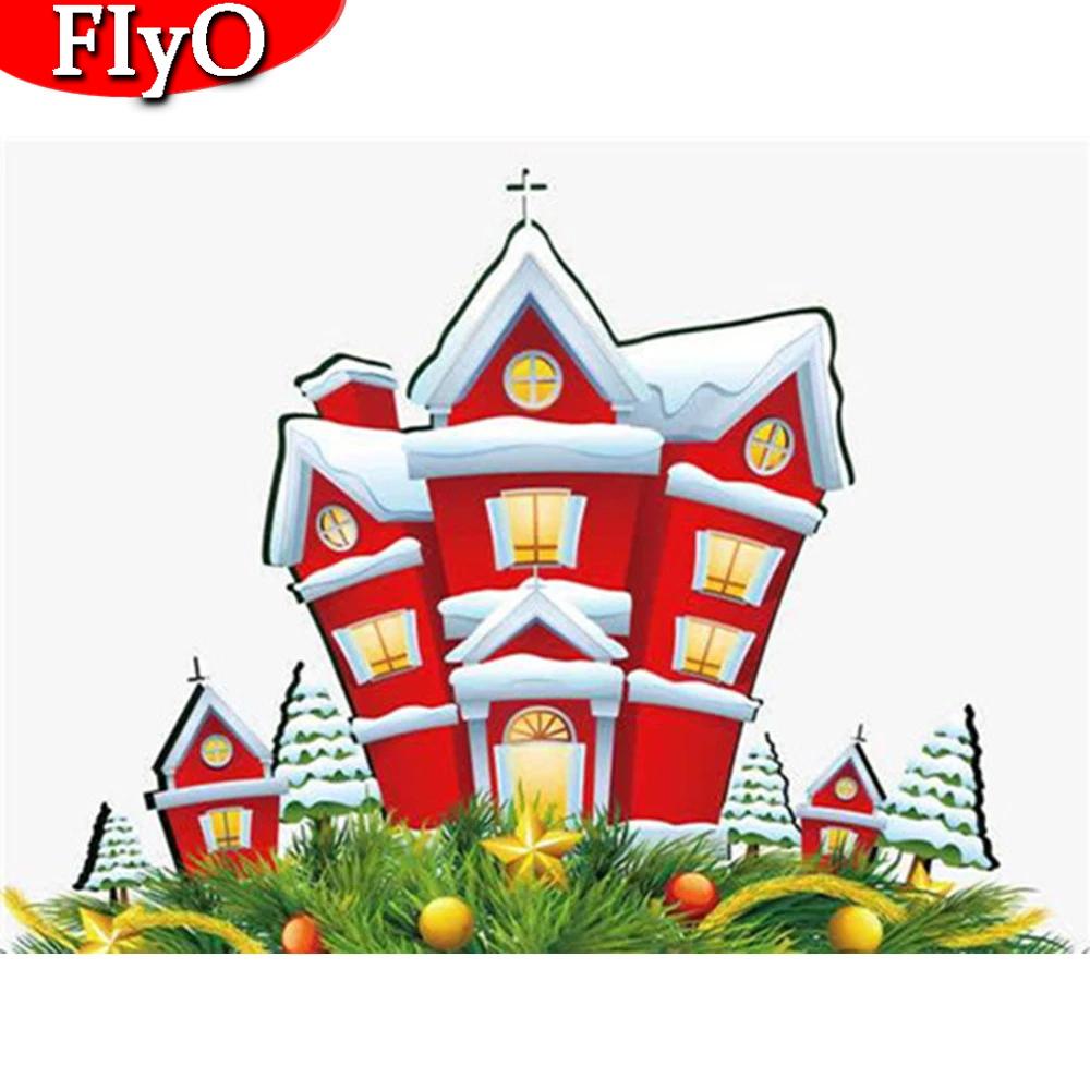 Diamond Painting House 5D DIY Diamond Embroidery Christmas Mosaic Landscape Picture Of Rhinestone Decor For Home