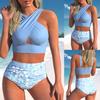 2024 New Summer Women's Fashion Beach Swimwear Tankini Monokini Swimwear Two Piece Swimwear New Print Beach Women's Tankini
