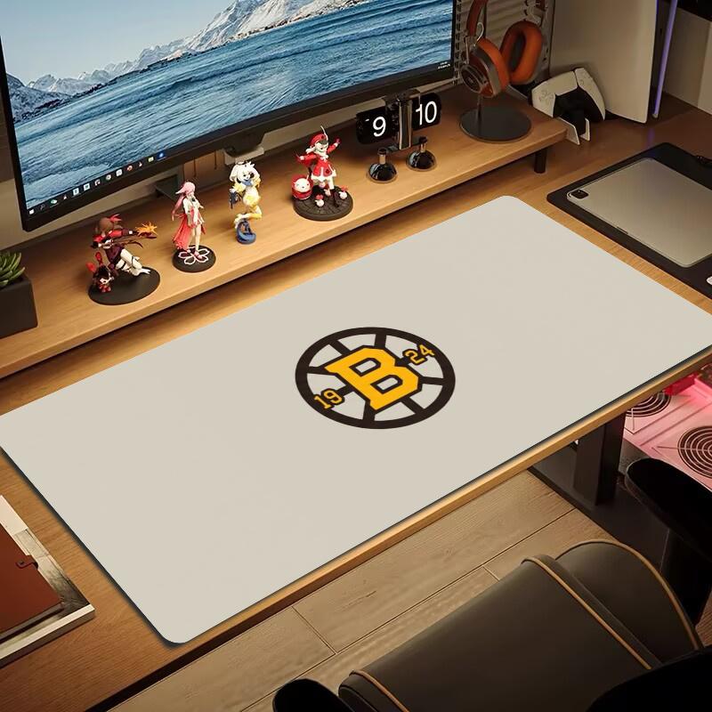 Boston Bruins Mouse Pad Large Gaming Table Cushion Nonslip Laptop Tablet Big Mousepad Xxl Mat Mini Pc Playmat With Lock Edge