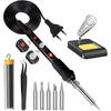 Fer À Souder - XODMAO - Kit 60W - Température Réglable 200-450°C - Interrupteur ON/OFF - 5 Embouts Inclus