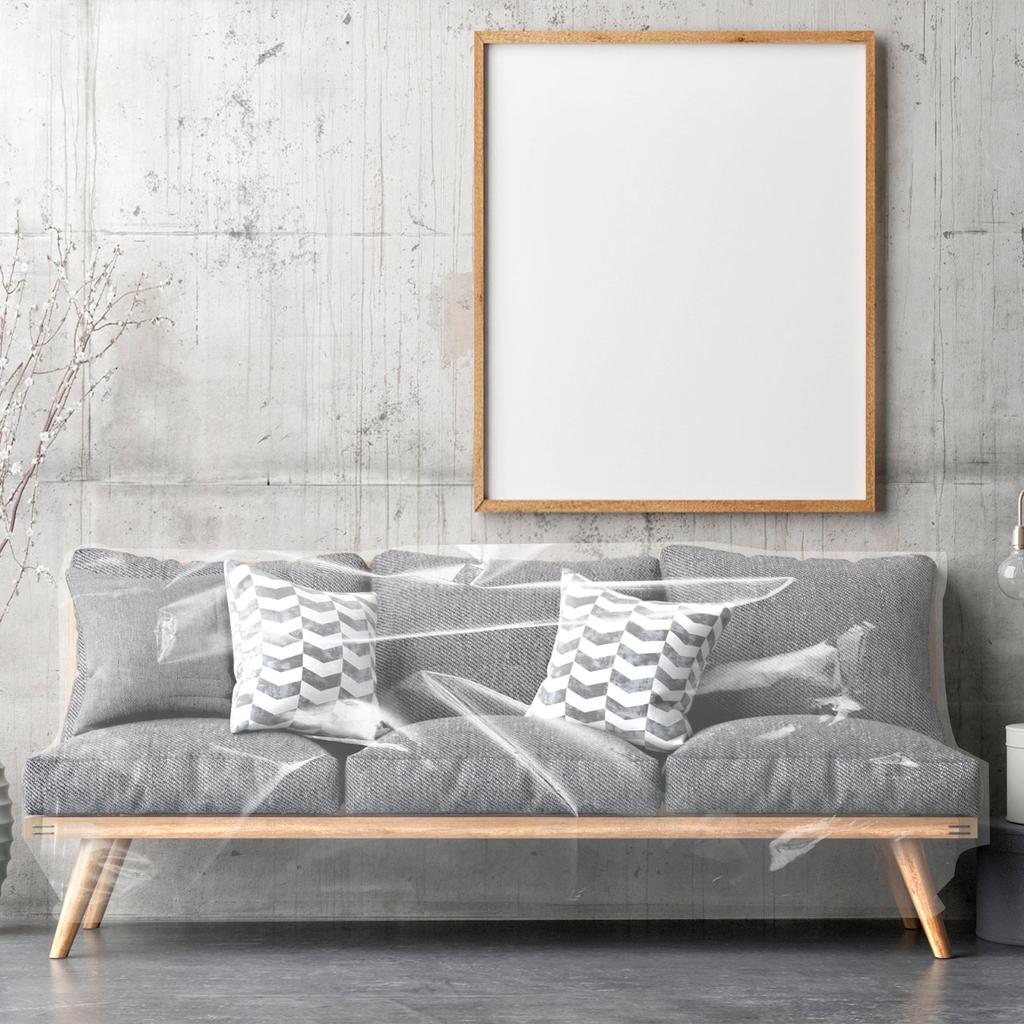 1-4 Seat Sofa Cover PE Waterproof Transparent Dustproof Furniture Chair Masking Protection CoversLiving Room Reusable