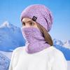 2 шт./комплект женский зимний шарф шапка комплект толстый вязаный теплый противоскользящий