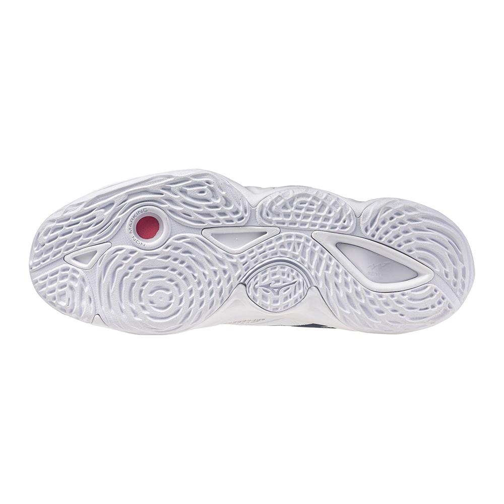 Mizuno Кроссовки унисекс Wave Momentum Elite Белые Темно-синие V1GA251255