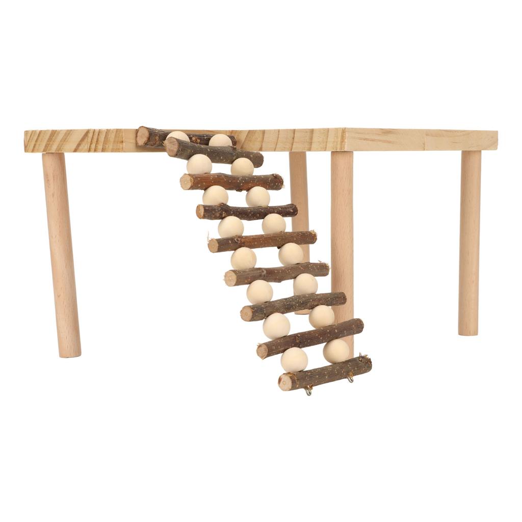 Hamster Climbing Platform 2 Layer Landscaping Natural Wooden Hamster Playing Activity Platform with