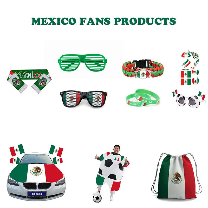 2026 US, Canada and Mexico World Cup Fan Party Supplies Set Mexico Flag Cover Cover Drawstring Bag