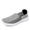 Большой размер дышащая плетеная эластичная лента ручной работы обувь женские одинарные туфли повседневные на плоской подошве повседневная обувь для путешествий женская обувь тренд