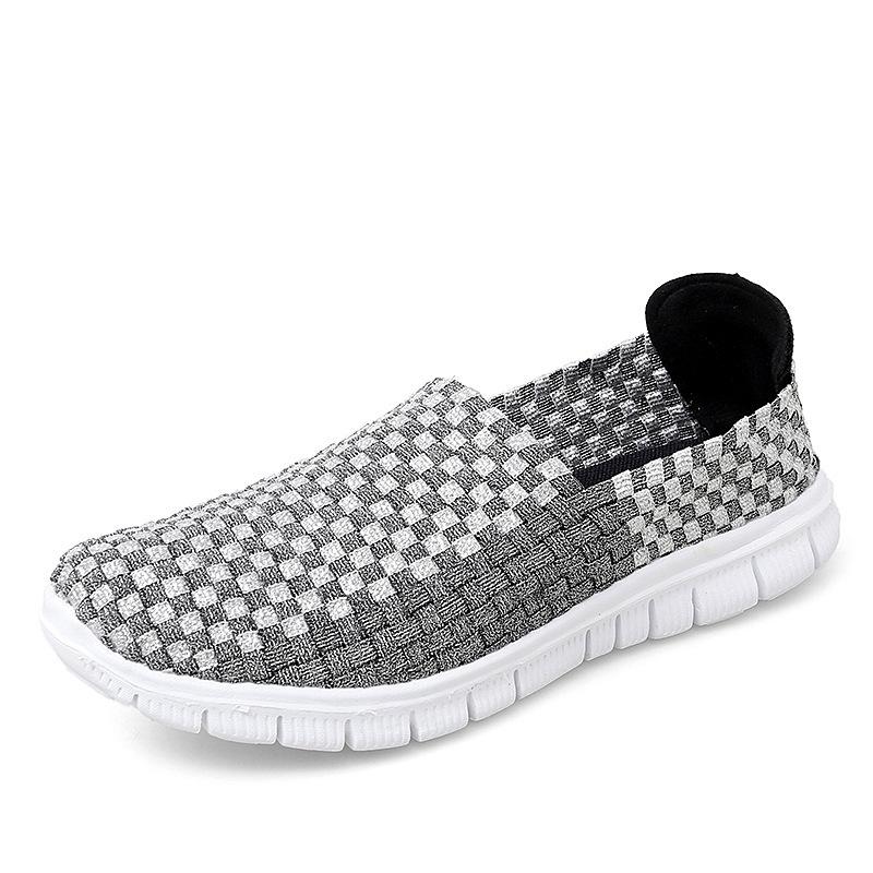 Большой размер дышащая плетеная эластичная лента ручной работы обувь женские одинарные туфли повседневные на плоской подошве повседневная обувь для путешествий женская обувь тренд