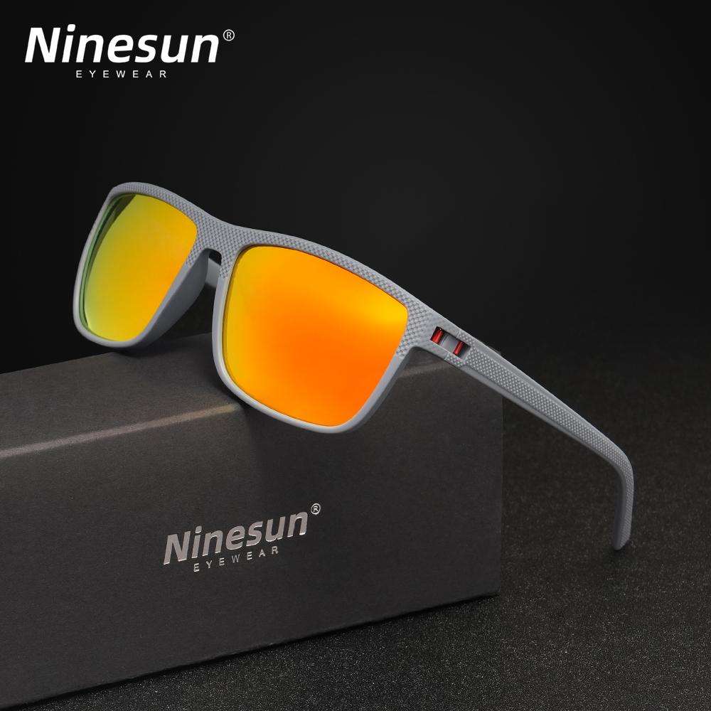 NINESUN New Fashion Men/Women Sunglasses Rainbow Mirror Lens Polarized UV400 Glasses Large Frame High Quality Driving Eyewear