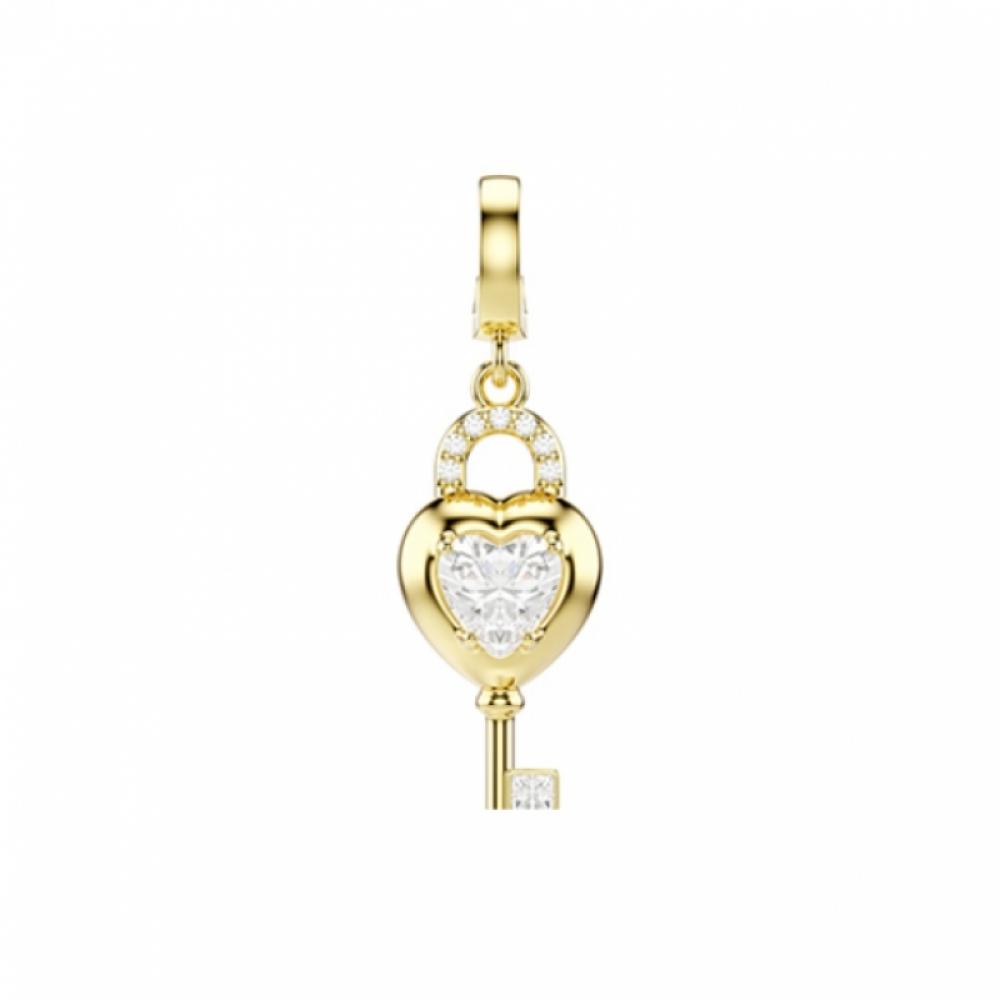 Swarovski Идиллия Шарм Золотой Тон Сердце С Ключом Шарм