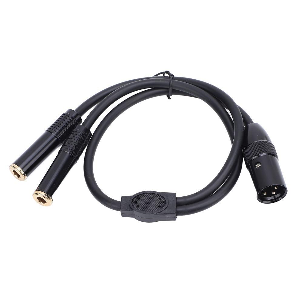 Gold Plated 3Pin XLR Male to Dual 6.35mm Female XLR Male to Dual 1/4inch Microphone Cable Mixer