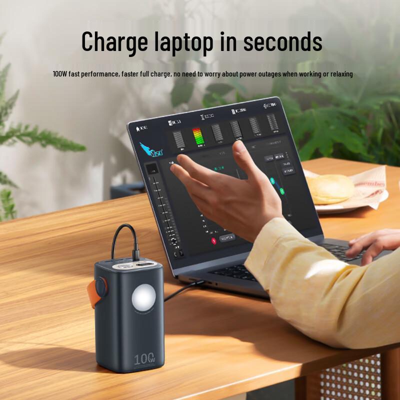Портативный Power Bank 60000 мАч, 100 Вт, с быстрой зарядкой PD