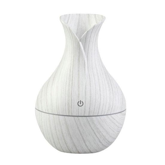 Мини-увлажнитель воздуха в форме вазы с текстурой дерева, тихий, с холодным паром, USB, настольный диффузор для автомобиля, офиса, комнаты, спальни