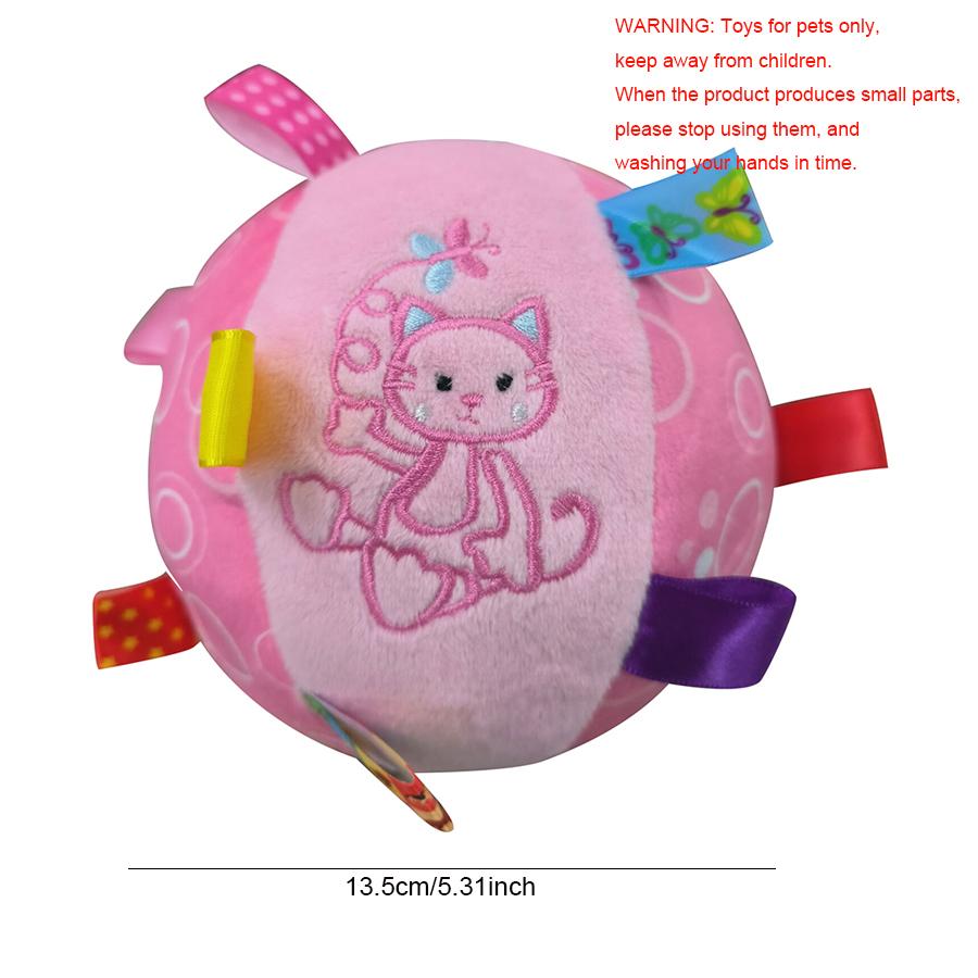 Plush Pet Dog Toys Interactive Pet Ball Toys with Bells Dog Chewing Ball Cleaning Tooth Dog Chew Toy For Dogs Pet Supplies