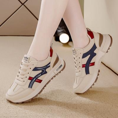 Кожаные кроссовки большого размера женские беговые кроссовки весна 2025 новая мода повседневные универсальные папа одинарная обувь женская