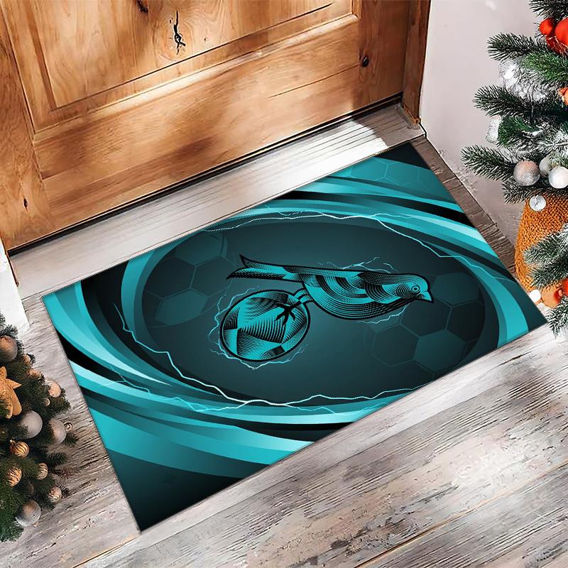 Norwich City Football Print Crystal Velvet Rug, Comfortable Water Absorbent Non Slip Indoor Floor Carpet