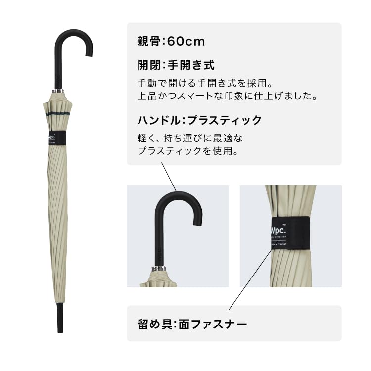 Длинный обод 16K Double Long для поездок на работу или в школу как в солнечную, так и в дождливую погоду 16 Wpc. Зонт, Линейный, Зонт, Мужской, Дневной, 60 см, Большой, Спицы,