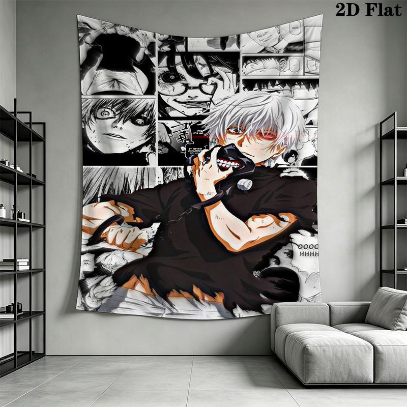Tokyo Ghoul Kaneki'S Urban Battle Tapestry Background Cloth Fashion Print Wall Covering Decoration Wall Decoration Work Of Art