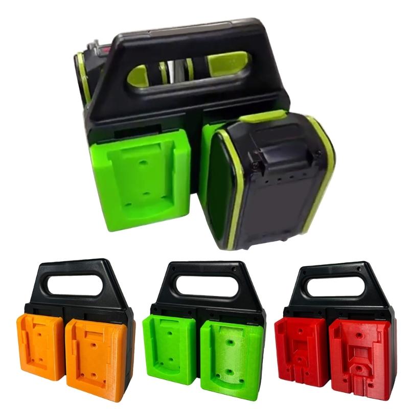 Space Saving 4 Bay Tool Battery Storage Rack Small Designs 18V/20V Battery Organizers Easy to Use for Workshop Use