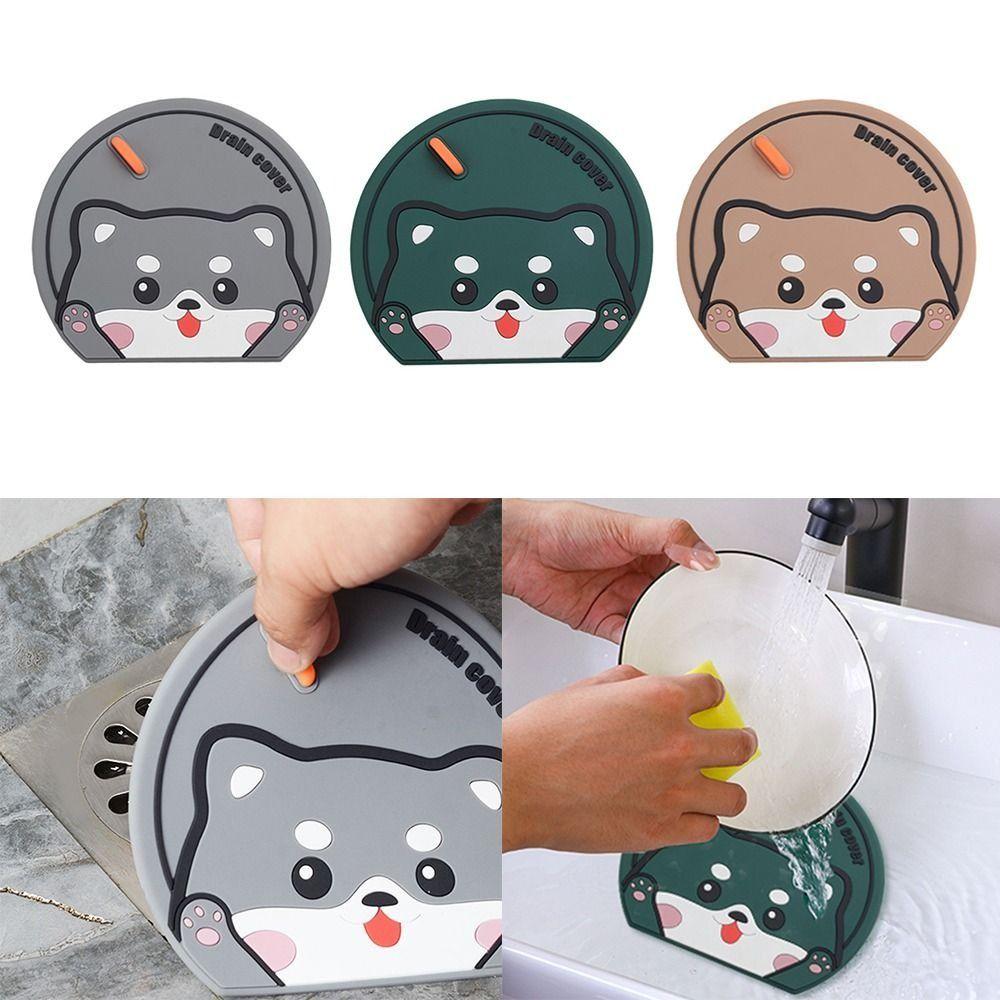 Anti-insect Deodorant Cover Cartoon Cat Floor Drain Pad for Bathroom&Kitchen