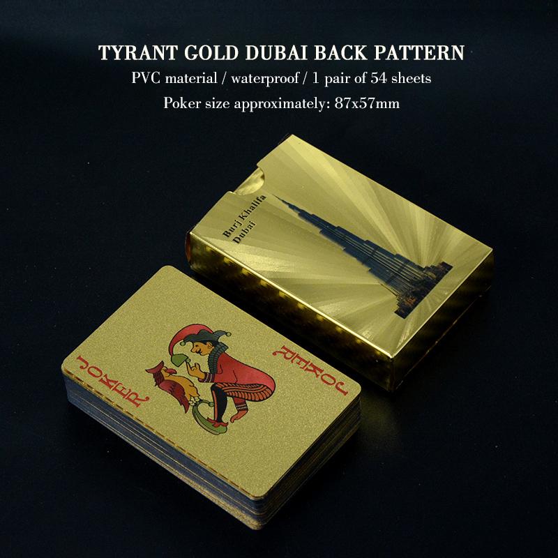 Игральные карты из 100% ПВХ, пластиковые карты для покера, водонепроницаемая покерная игра в техасский холдем, блэкджек, дропшиппинг, золотая карточная настольная игра