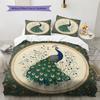 Peacock 2  Pattern Bedding Quilt Set Quilt Cover Pillowcase Home Decoration  Gift (1 * duvet cover + 2 * pillowcase, without core)