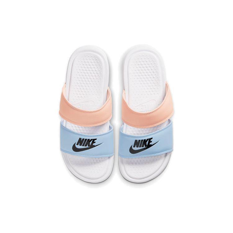 Nike Benassi Duo Ultra Slide Fashion Trend Rubber Sole Non-Slip Slide Sandals Women Sandals Blue Pink 819717-109
