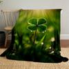 1pc clover leaf Outdoor Flannel Blanket Soft Warm All-Season Throw for Sofa Bed Car Camping Office, Cozy Gift Idea1291S