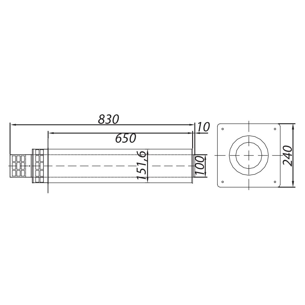 ADAM GAS Горизонтальный терминал fi 100/150