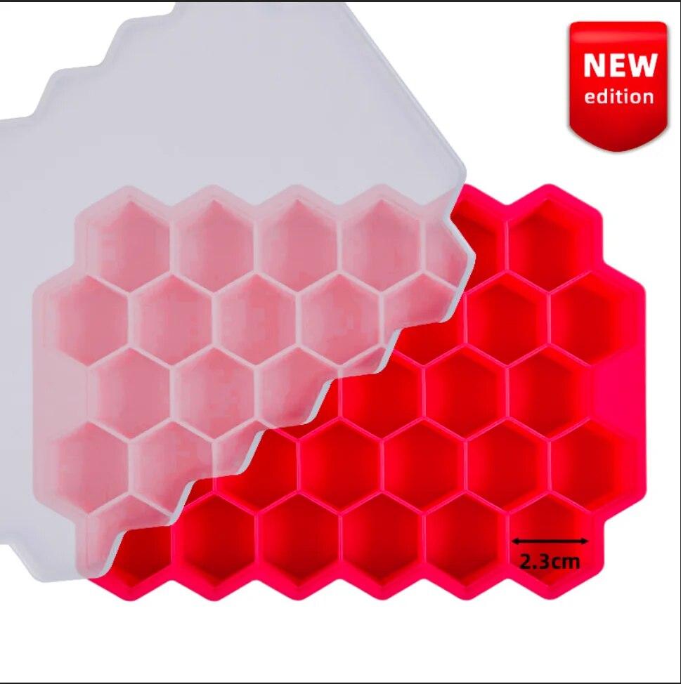 Креативный сотовый лоток для кубиков льда, многоразовая силиконовая форма для льда, машина для приготовления кубиков льда, форма для льда без BPA со съемными крышками