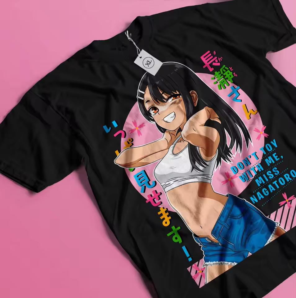 Hot Sale Summer Don't Toy with Me, Miss Nagatoro Anime T-Shirt Unisex Hip Hop Streetwear Tee Gothic Cotton Oversized T-shirts