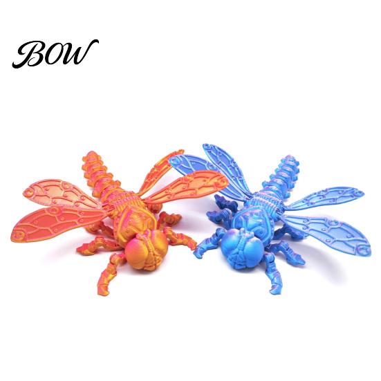 Realistic Insect Model 3D Printed Dragonfly Figurine, Articulated with Movable Joints, Joints Stress Relief Fidget Toy for Desk Decoration Educational