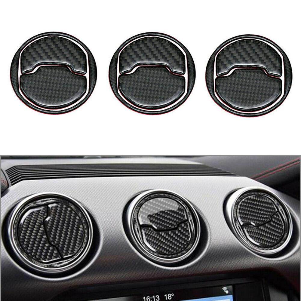 Накладка на внутреннюю вентиляционную решетку из настоящего углеродного волокна для Ford Mustang 2015-2020 гг.