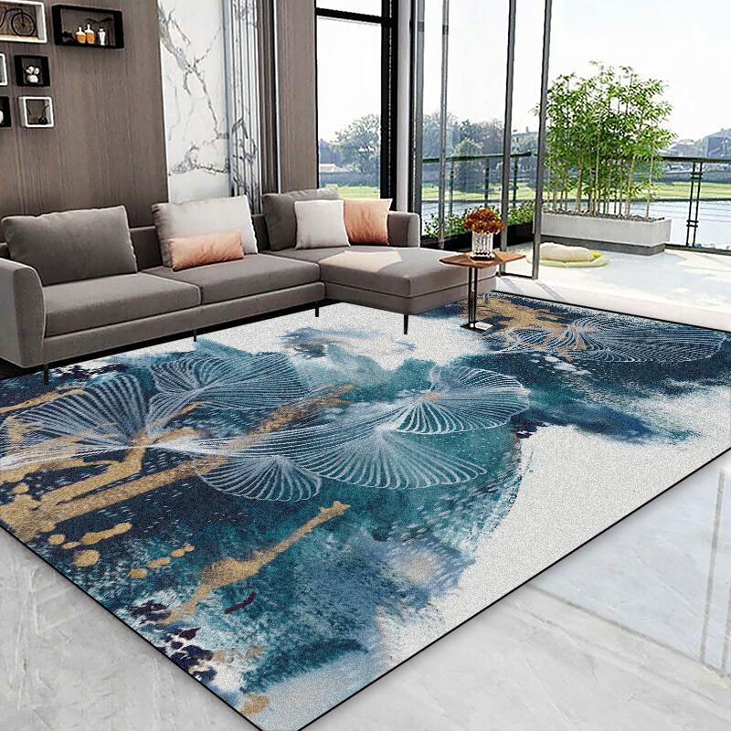 European Style Abstract Carpet for Living Room Luxury Home Decoration Non-slip Large Area Rugs Bedroom Washable Sofa Floor Mats
