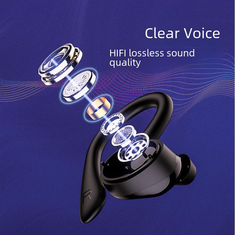 Новая беспроводная спортивная гарнитура Bluetooth с шумоподавлением и креплением на ухо — водонепроницаемая, TWS-вкладыши, идеально подходит для киберспорта и игр