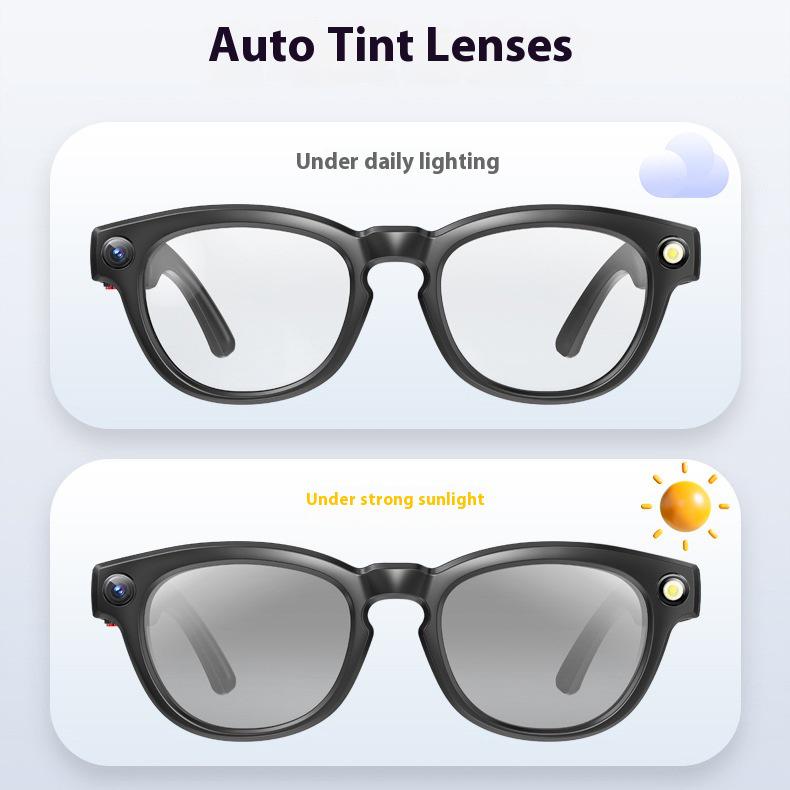 AI Smart Glasses: 8MP Camera, HD Recording, Real-time Translation, Noise Reduction, Photochromic Lenses