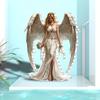 Acrylic 2D Flat Angel with Wings Tabletop Decoration for Living Room, Office, and Festive Occasions