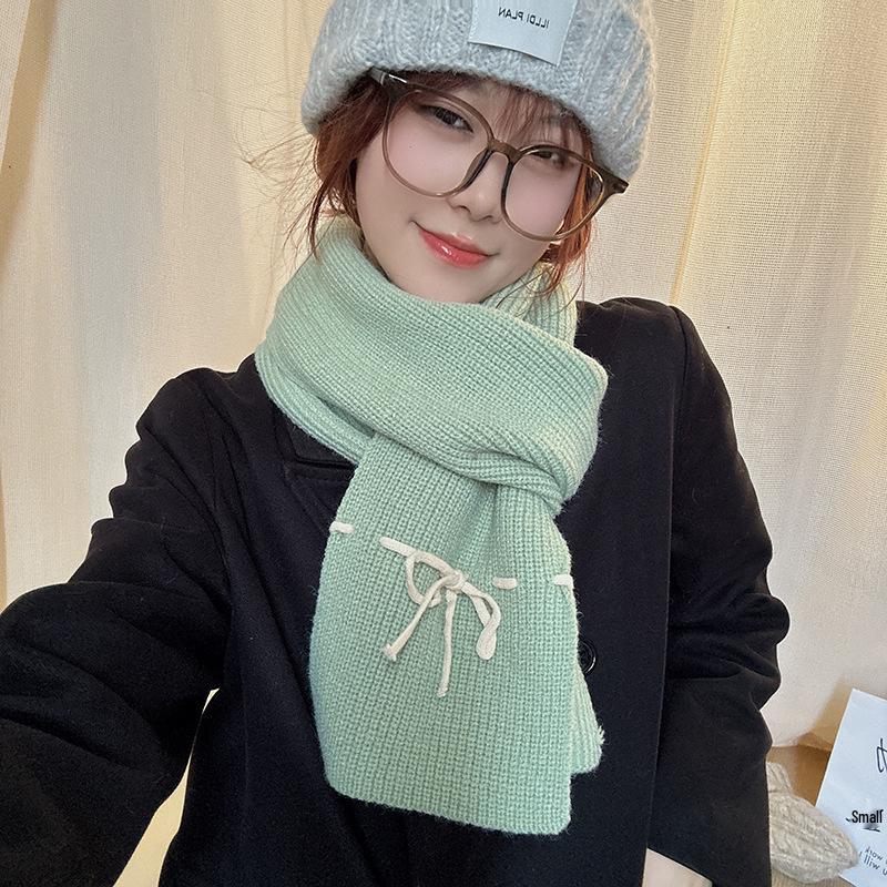 Шарф-бабочка Luochi Knitting: Женский зимний теплый, ветрозащитный шерстяной шарф-снуд
