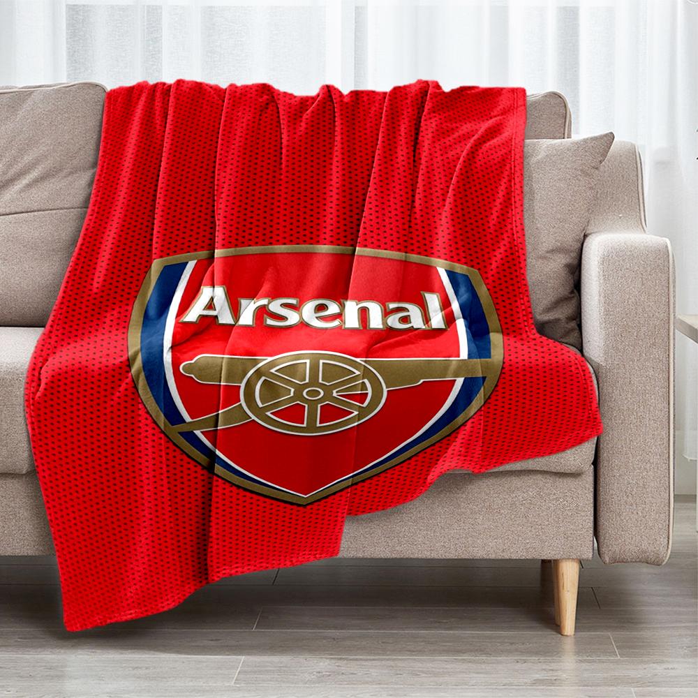 Arsenal F.C Theme Printed Blanket - Perfect for Couch, Bed, Travel & Outdoor Use | Machine Washable, Cozy & Durable.
