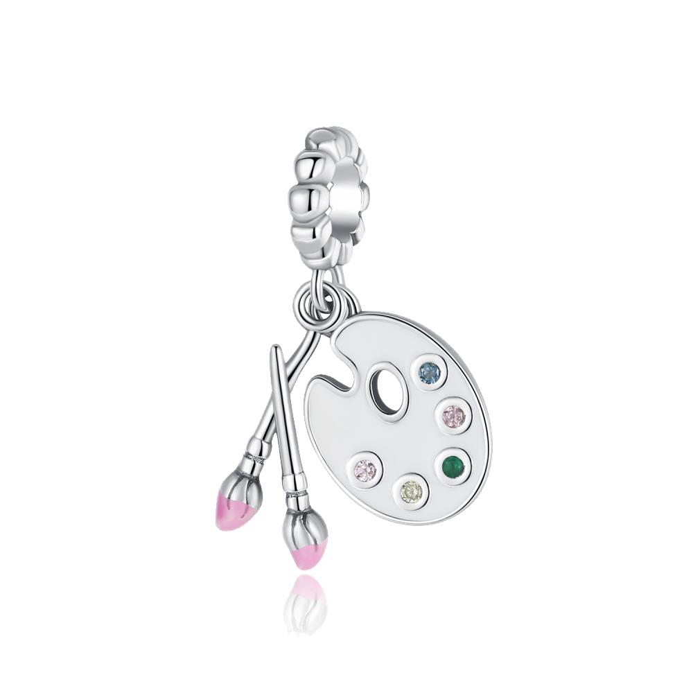 Colorful Copper Painting Charms Artistic Palette Beads Pendant Fit Original Bracelet Necklace Diy Fine Jewelry Gift