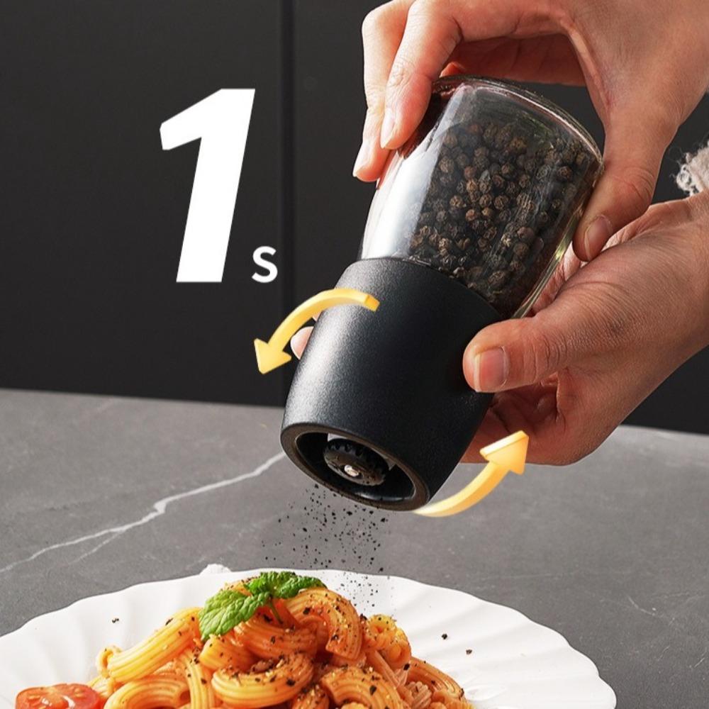Glass Body Pepper Grinder Large Capacity Handheld Pepper Mill Mini Spice Mill Kitchen Mill