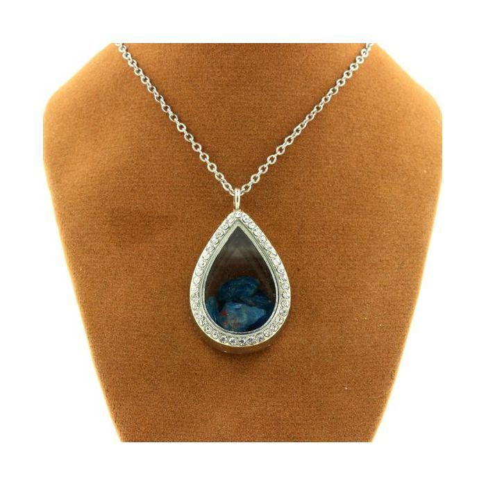 Stones and Minerals. Raw Neon Blue Apatite Necklace. Drop Model.