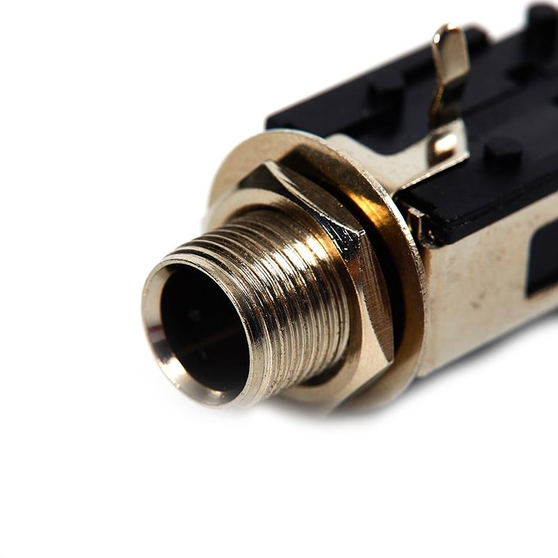 2 шт. 6,35 мм аудиоразъем для наушников 1/4 дюйма 5-контактный аудиомикрофон гнездо панельный монтаж паяный разъем