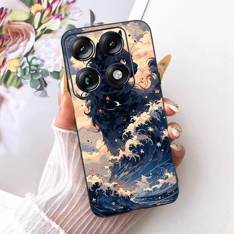 For Motorola Signature 6.8'' Case Cute Cat Cartoons Pattern Soft Silicone TPU Funda For MotoX70 Air Pro Signature Back Covers