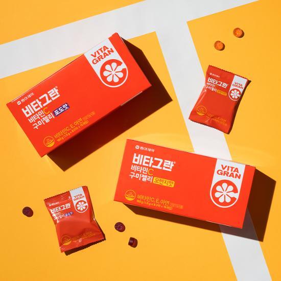 Vitagran Vitamin C Gummy Jelly со вкусом винограда/апельсина, 15 штук (15-дневный запас), выберите 1 из 2 типов
