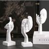 Luxury Nordic Resin Desktop Ornaments Abstract Statue Home Decor Figurines Face Character