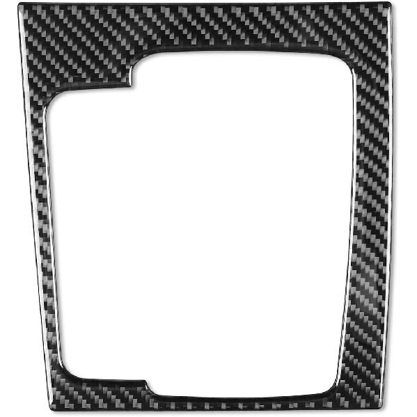 1pc Car Gear Shift Box Panel Frame Sticker Real Soft Carbon Fiber Gear Shift Box Trim Cover Interior Accessories Compatible with Mazda Axela 2017